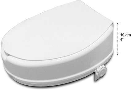 PEPE Mobility Raised Toilet Seat with Lid for Elderly, Round and Elongated


