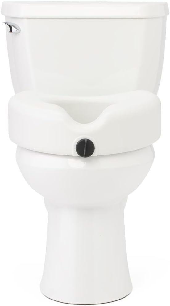 Medline Elevated Toilet Seat Riser 5" Height Microban Antimicrobial, 400 lb

