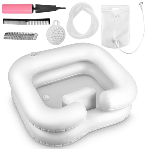 Inflatable Shampoo Basin Portable Shower Bag for Hair Washing, Bedside Detox Tub