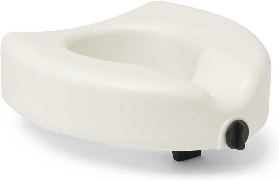 Medline Elevated Toilet Seat Riser 5" Height Microban Antimicrobial, 400 lb

