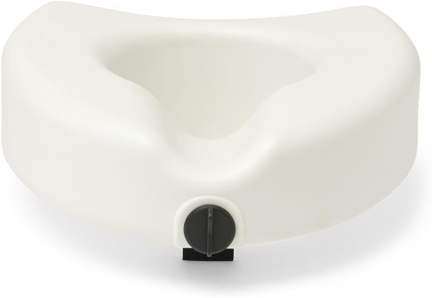Medline Elevated Toilet Seat Riser 5" Height Microban Antimicrobial, 400 lb

