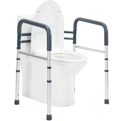 Lianjindun Adjustable Toilet Safety Rails with Armrests, Foldable Support Bars