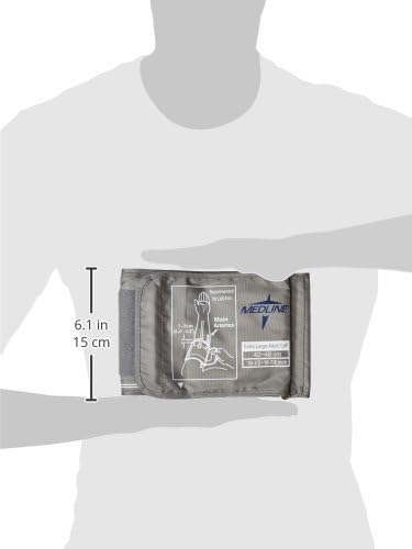 Medline XL Adult Blood Pressure Replacement Cuff Fits Arms 42-48 cm Grey

