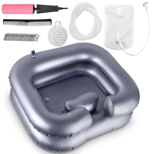 Inflatable Shampoo Basin Portable Shower Bag for Hair Washing, Bedside Detox Tub