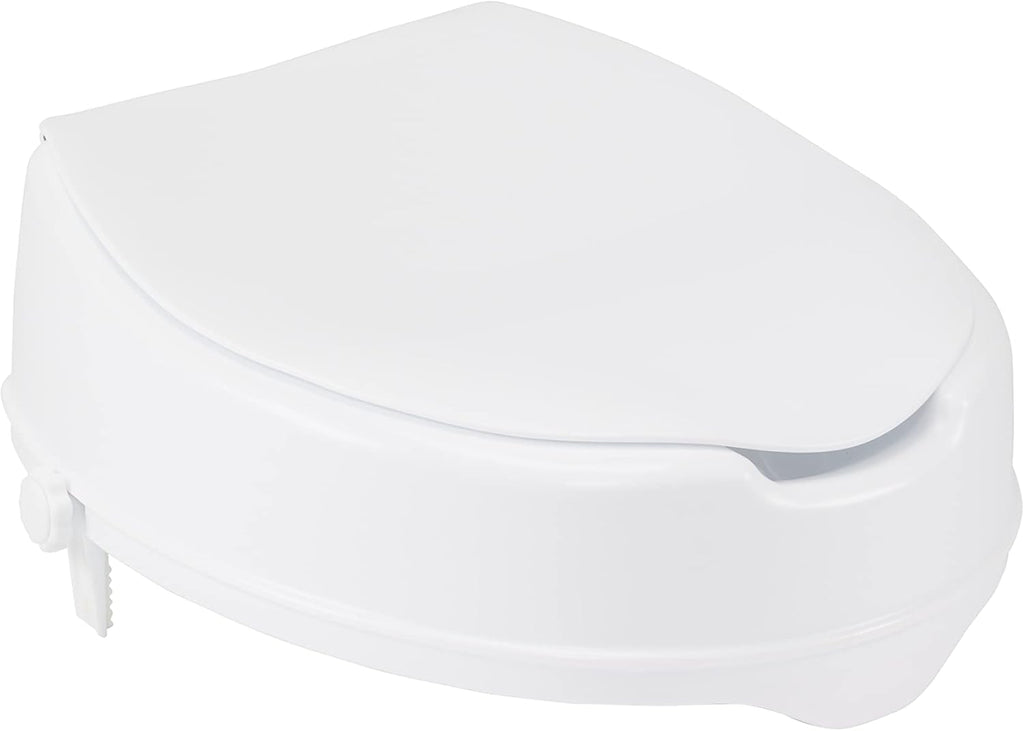 Drive Medical Raised Toilet Seat with Locking Lid, Standard Toilet Seat

