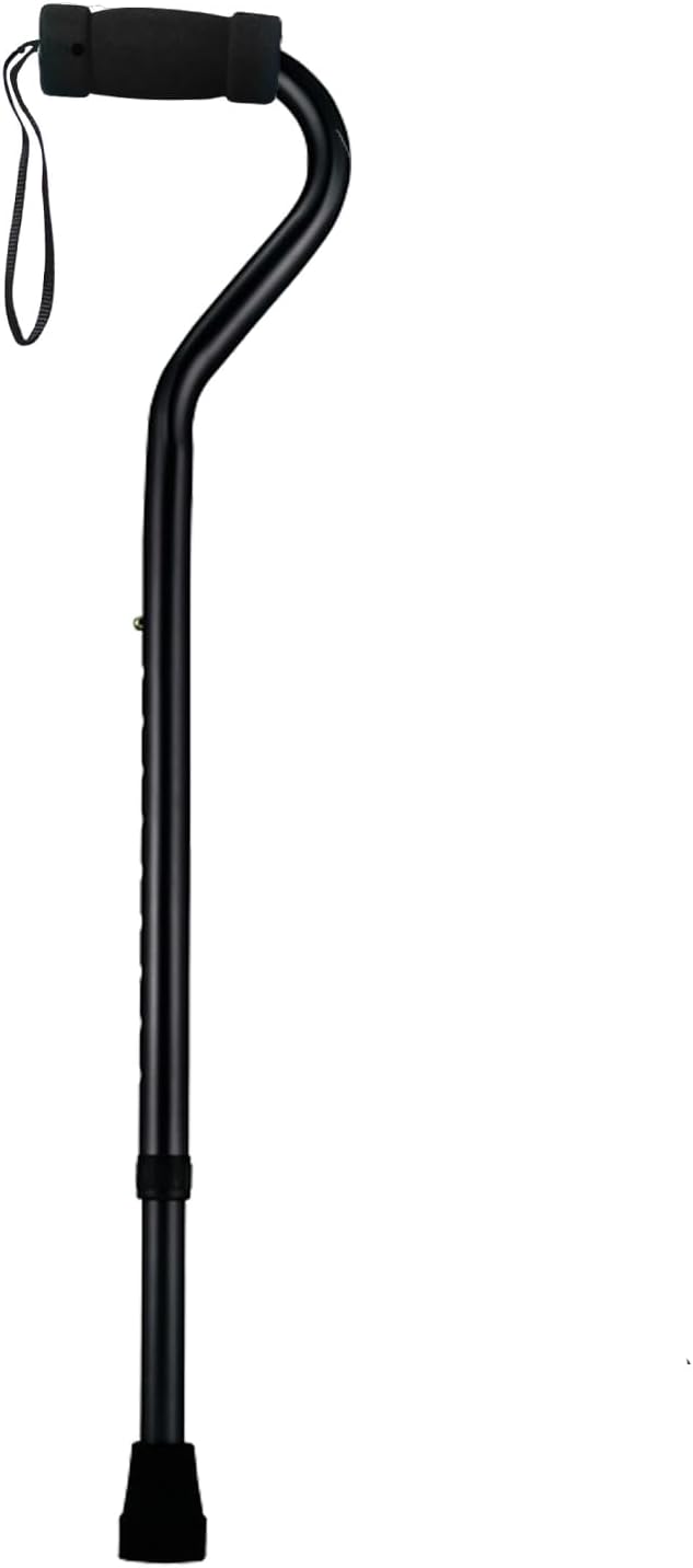 Sky Med Aluminum Lightweight Bariatric Cane with Foam Grip, Strap, Offset Handle

