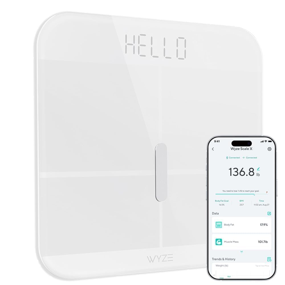 Wyze Smart Scale X Digital Bathroom Scale with Body Composition & Heart Rate

