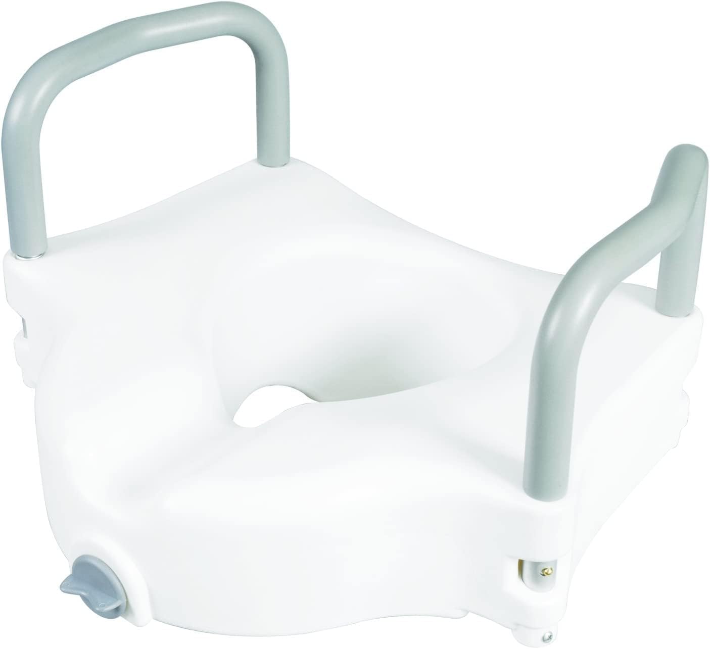 Carex Raised Toilet Seat Riser with Arms and Padded Armrests, 4.5 Inch, 300 lb

