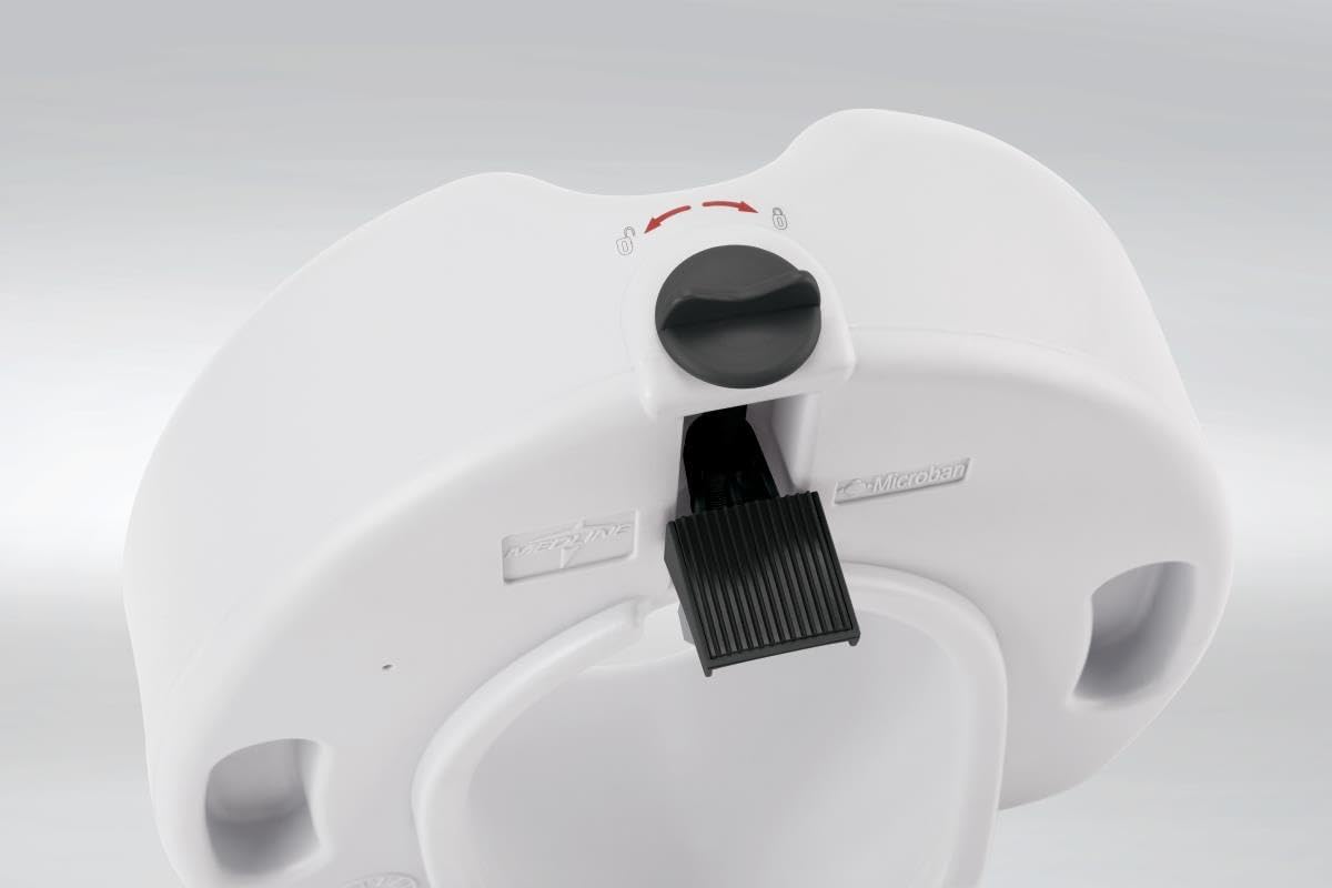 Medline Elevated Toilet Seat Riser 5" Height Microban Antimicrobial, 400 lb

