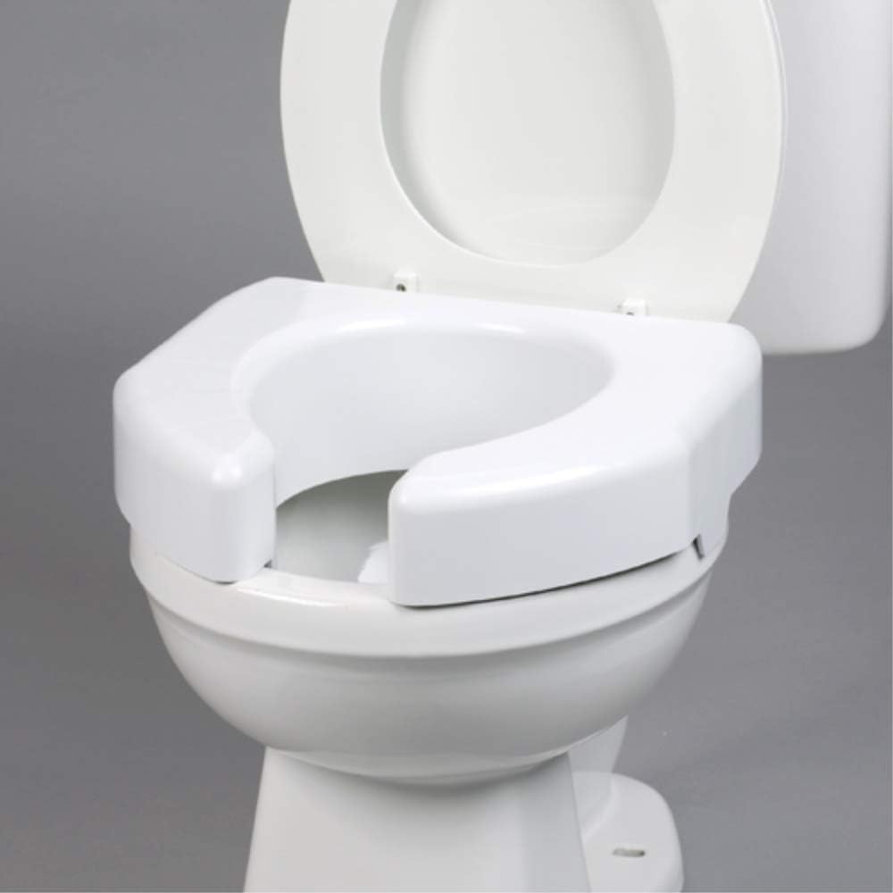 Ableware 3 Inch Raised Toilet Seat Riser, Open-Front Elevated Seat for Seniors


