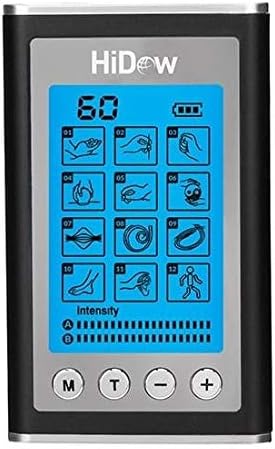 HiDow Dual Channel TENS EMS Unit Muscle Stimulator 12 Modes Electronic Pulse Massager

