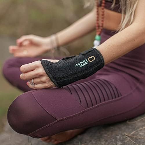 Copper Compression Copper Infused Adjustable Wrist Brace Orthopedic Support Splint

