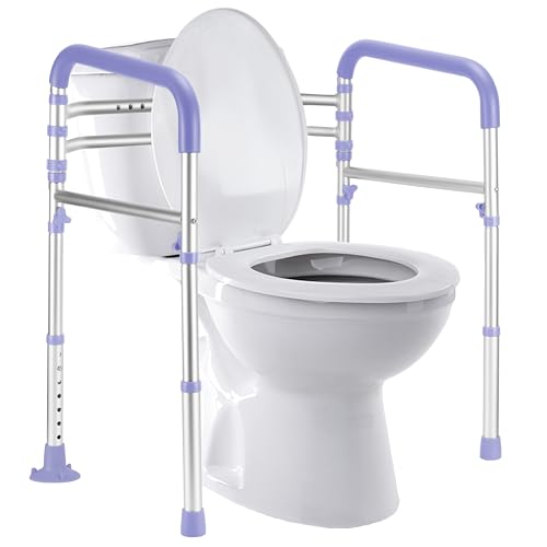 Lianjindun Adjustable Toilet Safety Rails with Armrests, Foldable Support Bars