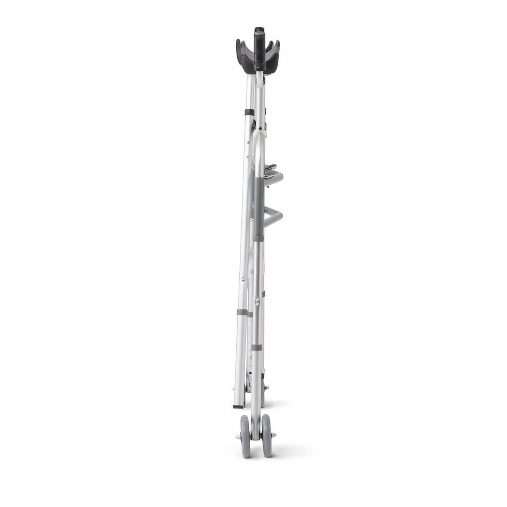 Medline Upright Walker with Armrests, Height Adjustable, Dual Wheels, 300 lb

