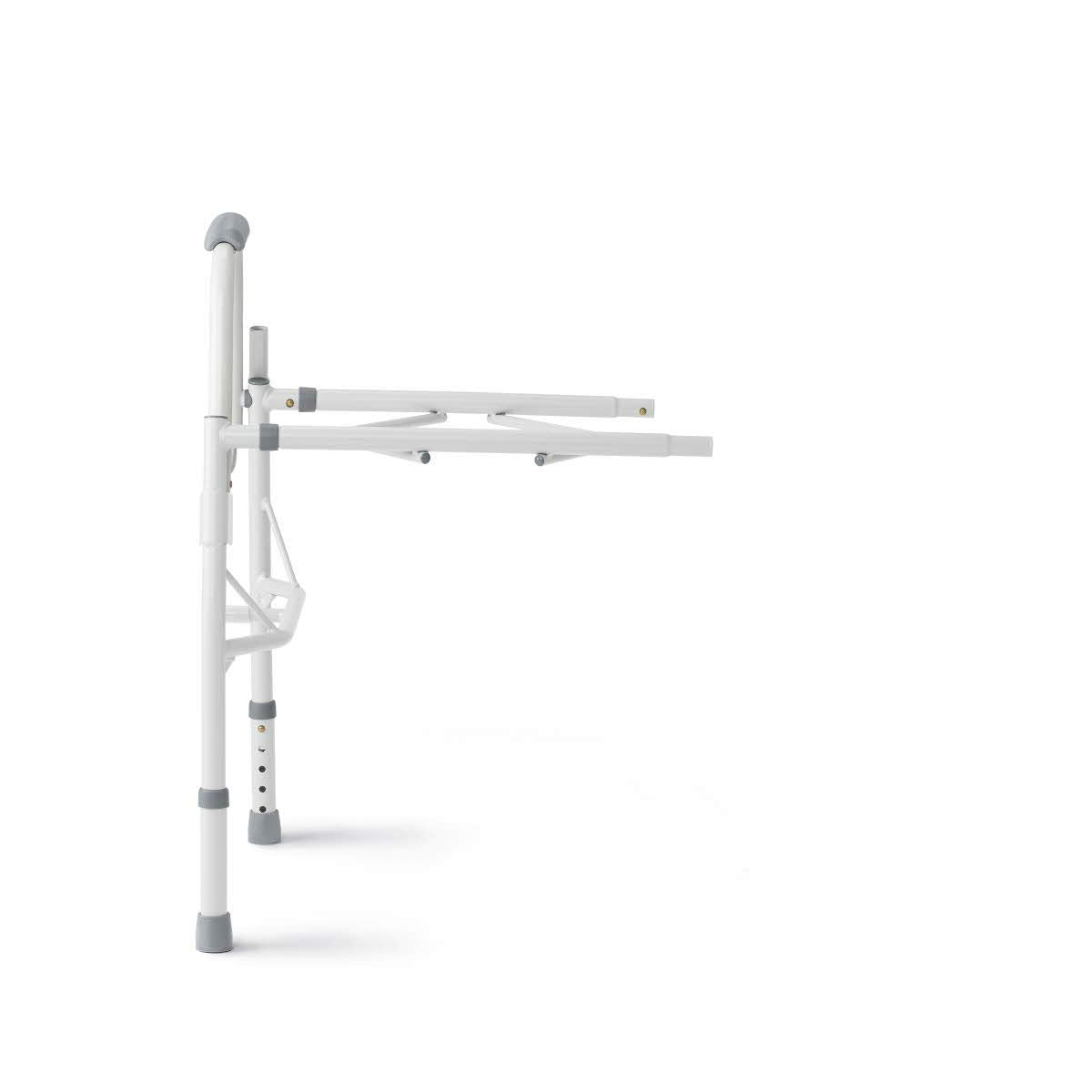 Medline Adjustable Steel Drop-Arm Bedside Commode Chair, Portable Toilet, 350 lb

