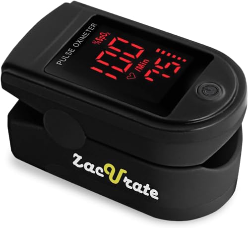 Zacurate 500C Elite Fingertip Pulse Oximeter with Silicon Cover, Batteries & Lanyard