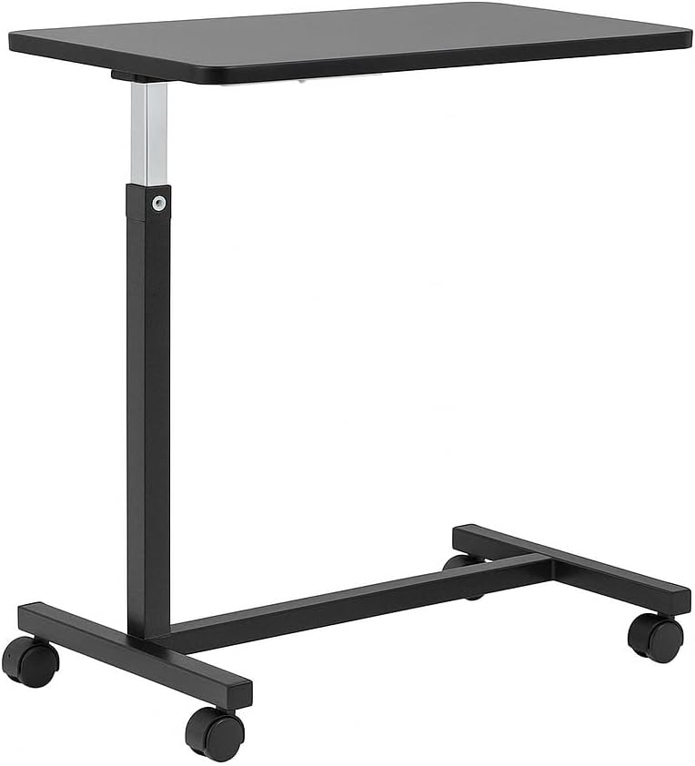 DR. DUNLEY Adjustable Overbed Table on Wheels, Height-Adjustable Rolling Side Table

