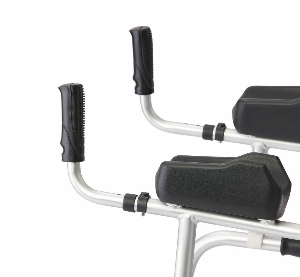 Medline Upright Walker with Armrests, Height Adjustable, Dual Wheels, 300 lb

