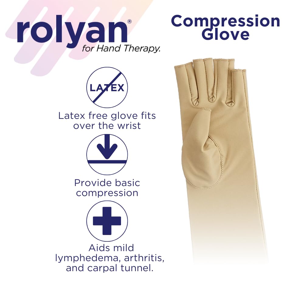 Rolyan Compression Glove for Arthritis, Carpal Tunnel Relief, Swelling Support

