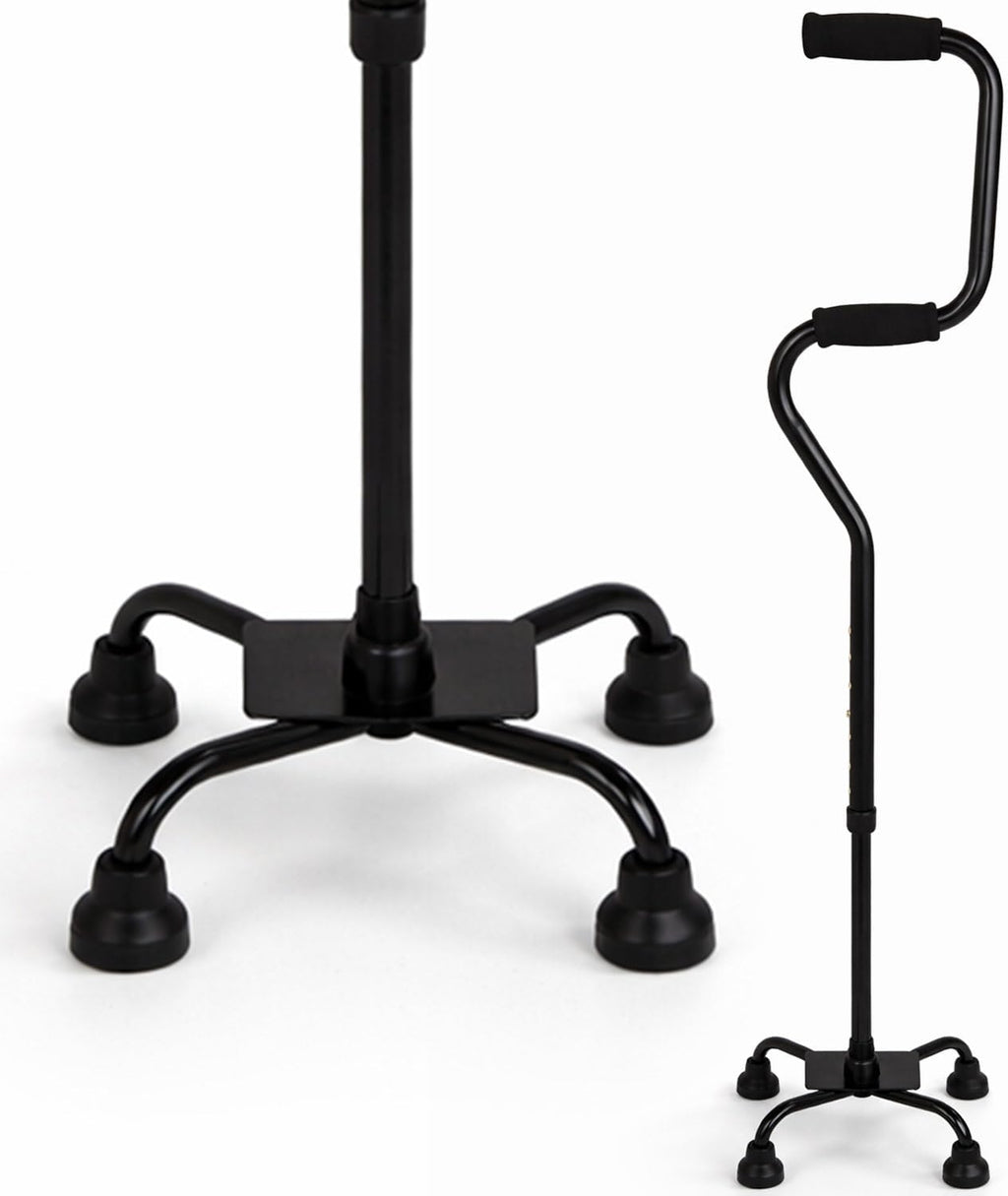 HealthSmart Quad Walking Cane Sit-to-Stand Adjustable Walker with Foam Handles

