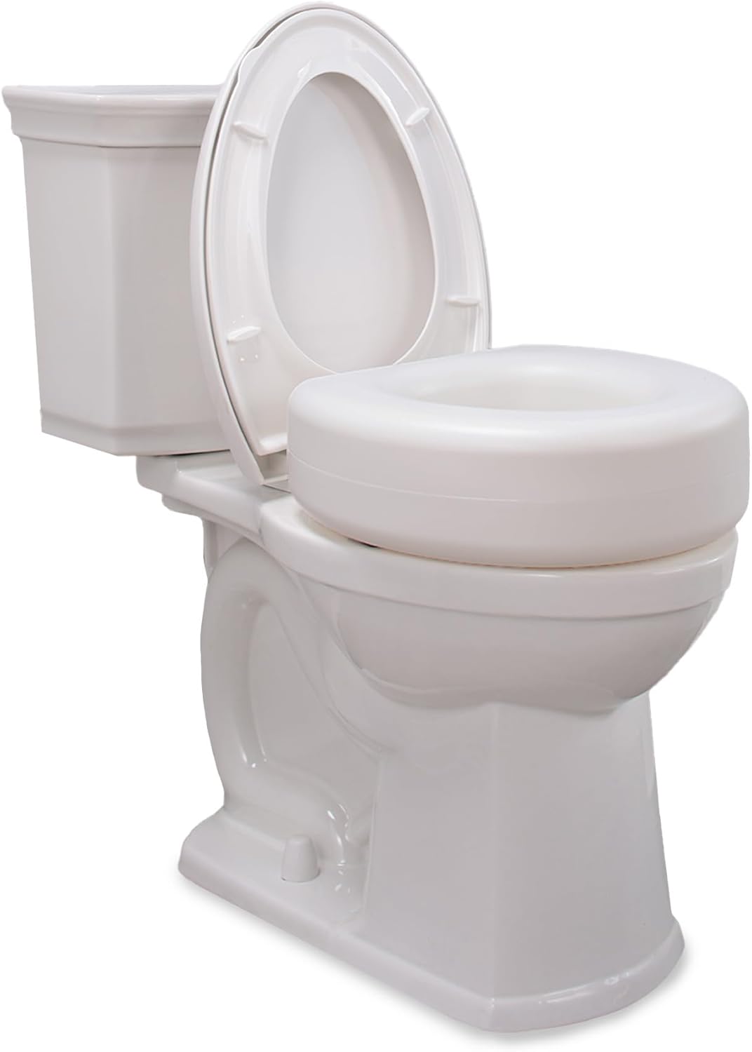 AquaSense Raised Toilet Seat Riser, 4 Inch Portable Elevated Toilet Seat for Mobility

