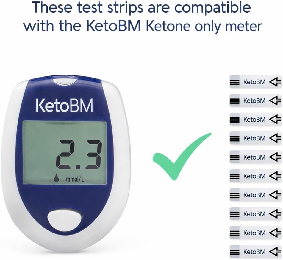 KetoBM Blood Ketone Test Strips for Ketone Only Meter, 40 Count

