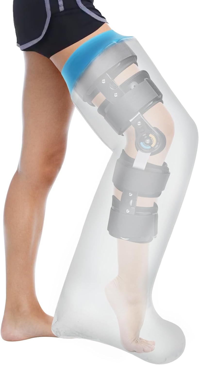 Waterproof shower cast cover with silicone seal for fracture boots

