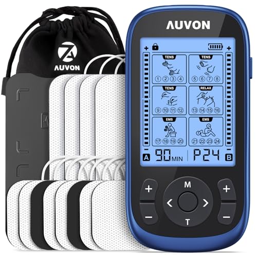 AUVON 3-in-1 TENS EMS Relax Muscle Stimulator with 40 Intensities and 24 Modes