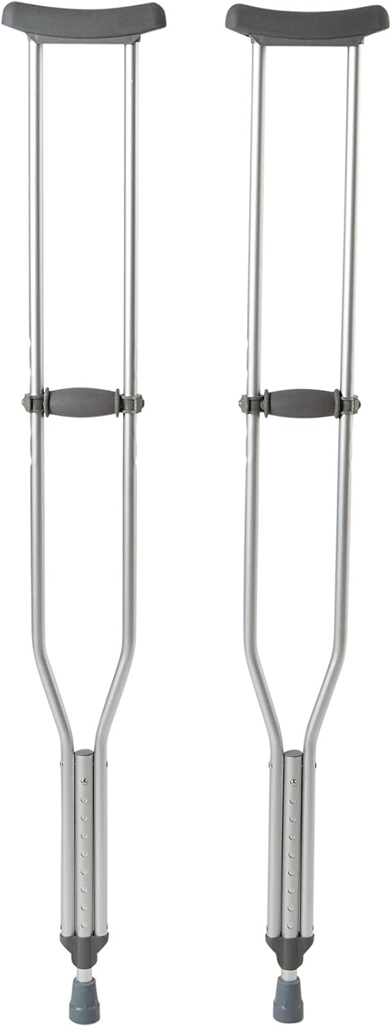 McKesson Aluminum Adjustable Underarm Crutches for Adults, 350 lb Capacity, 1 Pair

