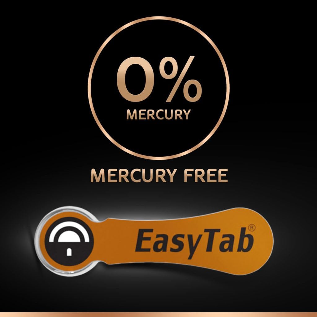 Duracell Hearing Aid Power Cells with EasyTab, Easy-Insert Design

