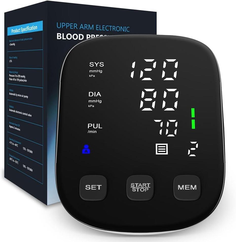 HOLFENRY Upper Arm Blood Pressure Monitor with BP Cuff, Dual-User Memory

