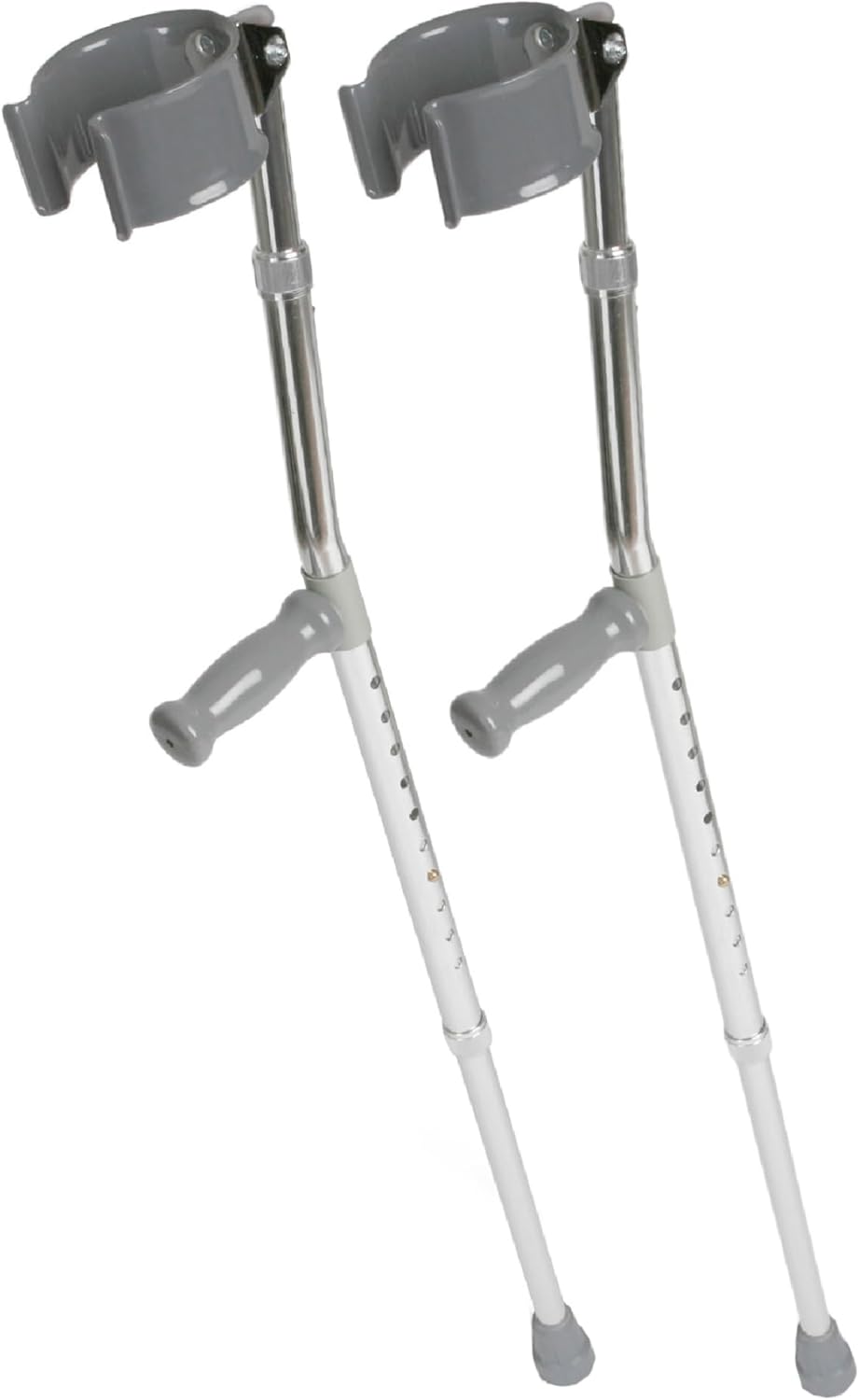 Medline Aluminum Forearm Crutches, Cuff 4 in, Non-Skid Tips, Pack of 2


