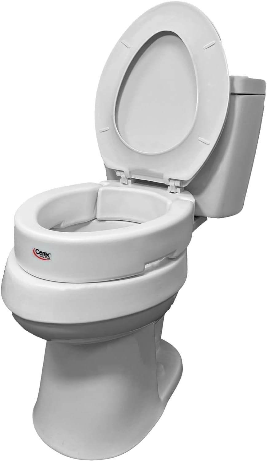 Carex Hinged Toilet Seat Riser, 3.5 in Height, 300 lb Capacity, Slip-Resistant

