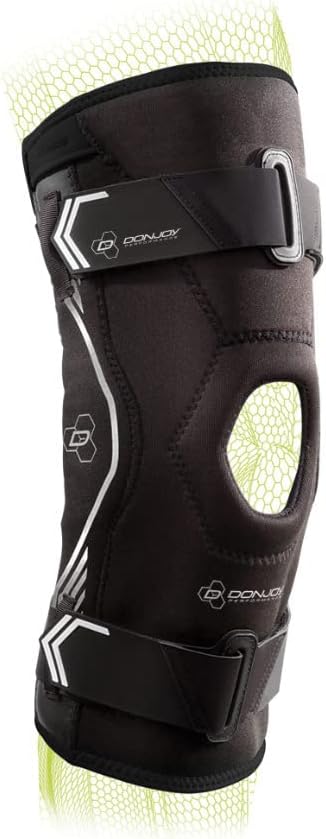 DonJoy Bionic Drytex Hinged Knee Sleeve with Patella Support, Anti-Slip Straps

