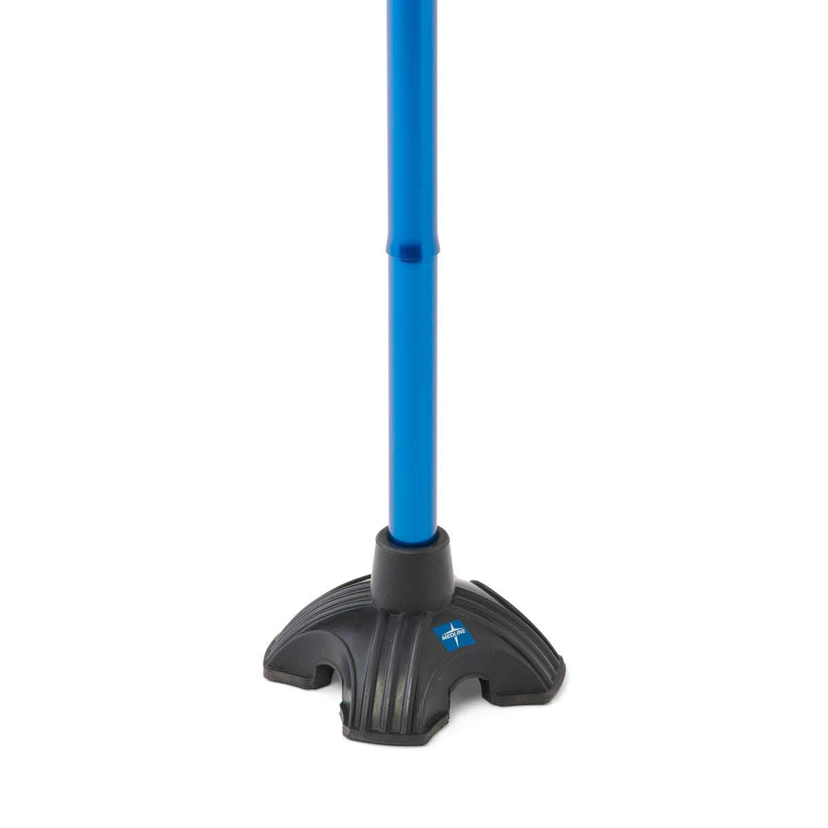 Medline Offset Folding Cane with Cushioned Gel Handle, 4-Point Base, 350 lb Capacity

