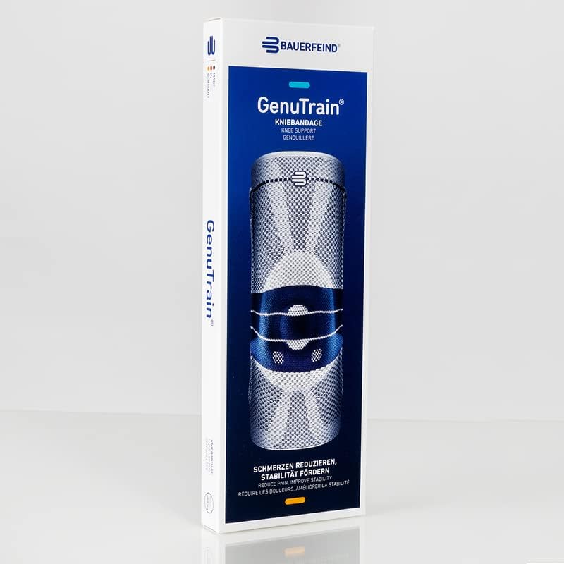 Bauerfeind GenuTrain knee support brace with silicone patella pad

