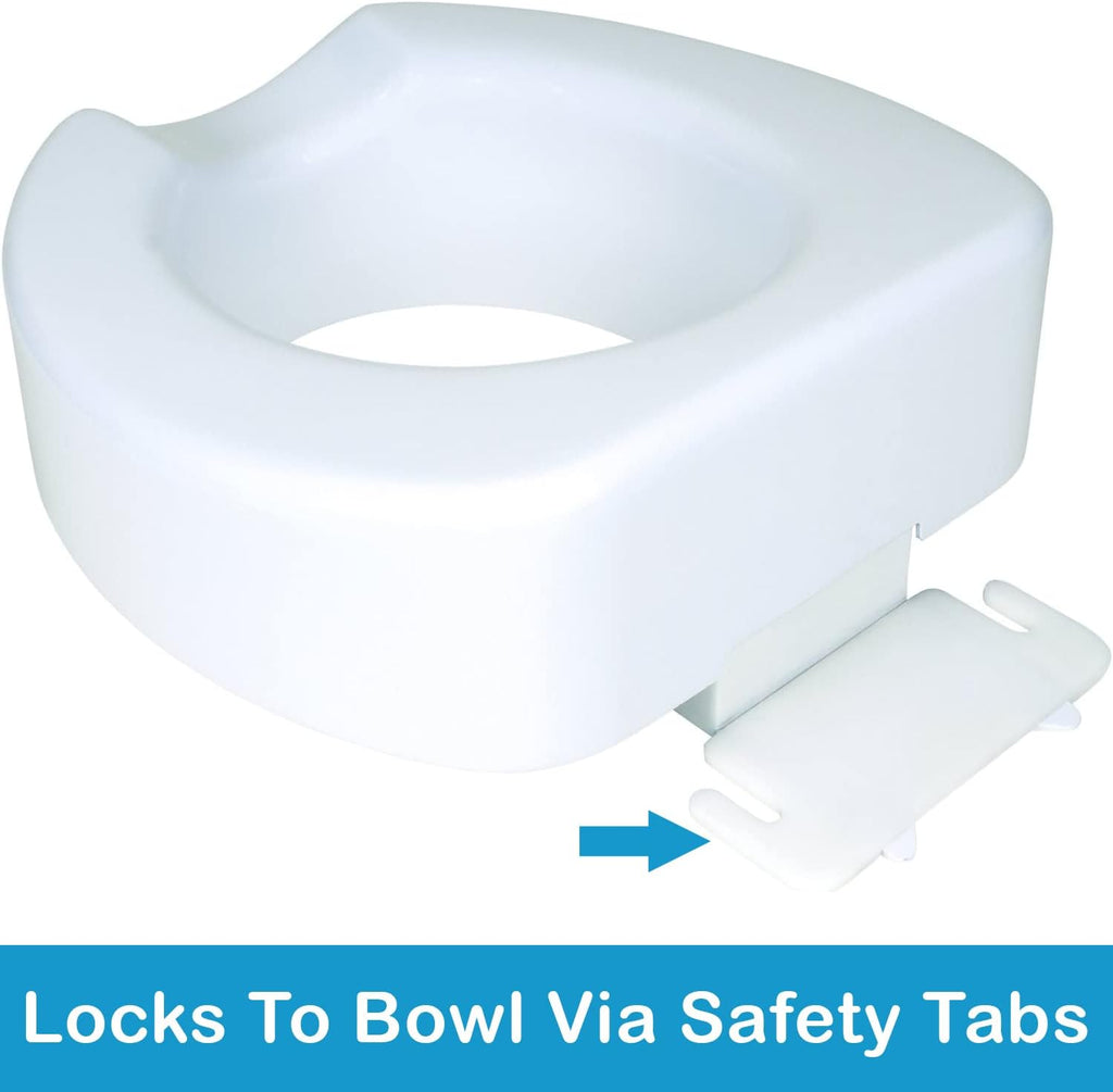 Carex Toilet Seat Riser with Quick-Lock, Raised Height for Standard Toilets

