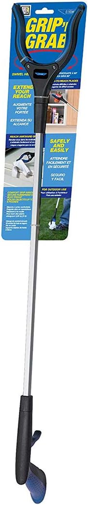 Ettore Grip'n Grab Multi-Purpose Grabber Pickup Tool with Rotating Rubber Grip Head


