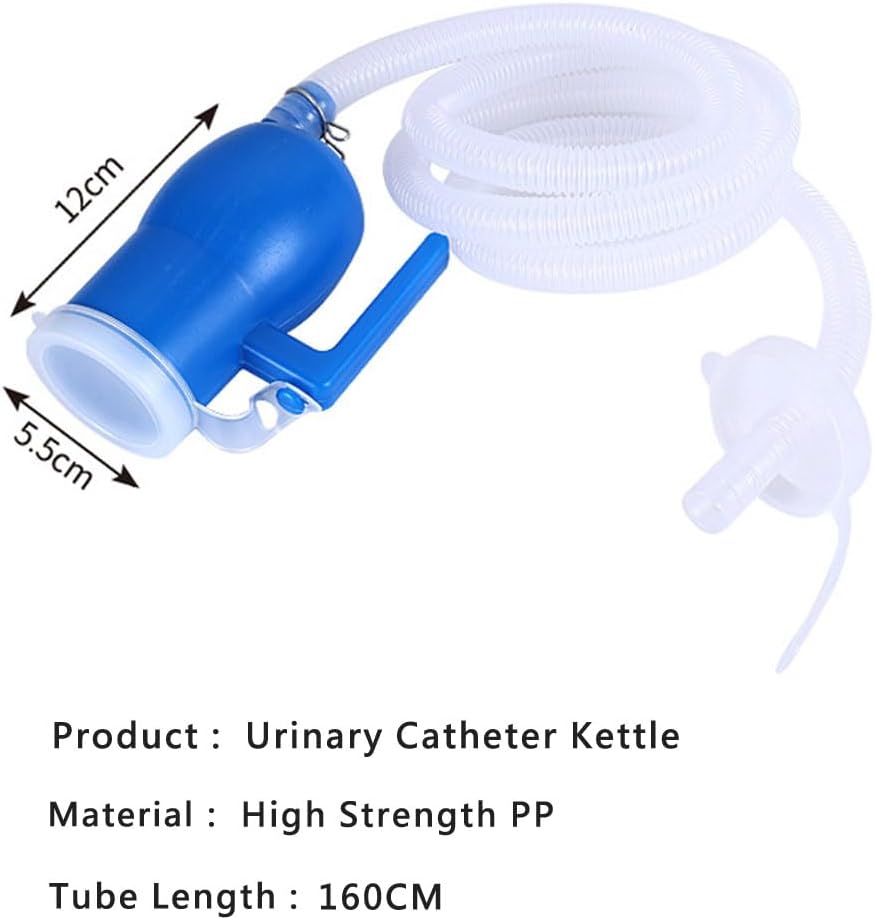 Portable Male Urinal Bottle 68 oz with Lid, 59 in Hose for Men

