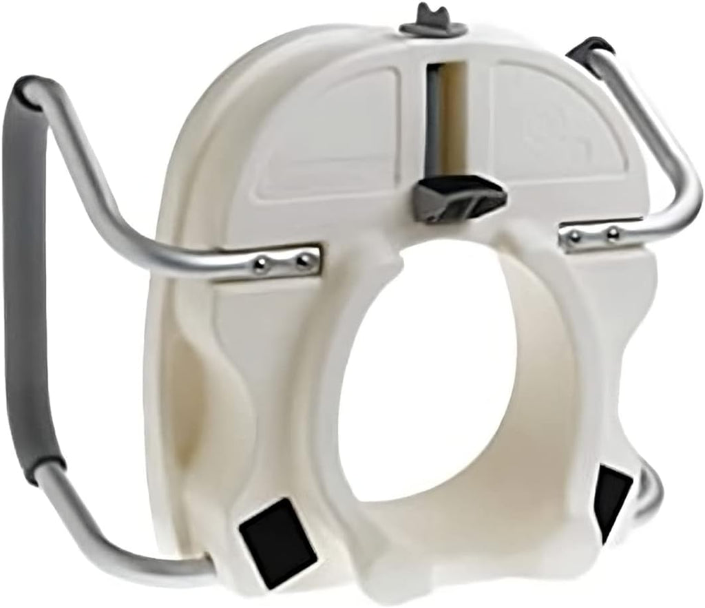 Carex E-Z Lock Raised Toilet Seat Riser with Safety Frame, 5 In Lift, Padded Handles


