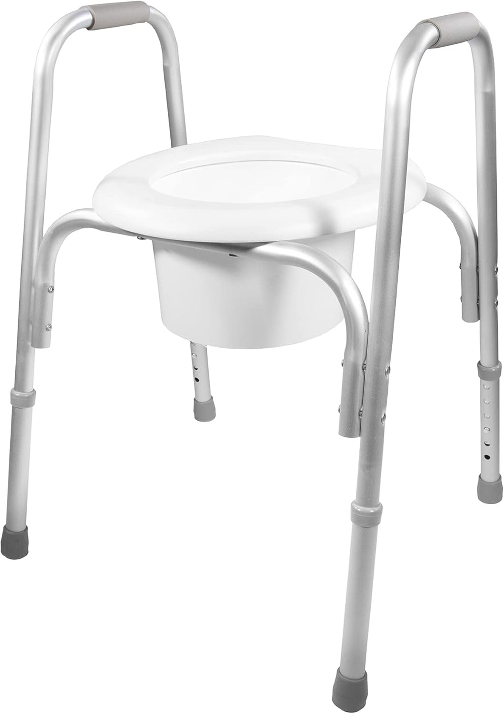 PCP Raised Toilet Seat with Safety Frame, Pre-Assembled Tool-Free, Adjustable Height

