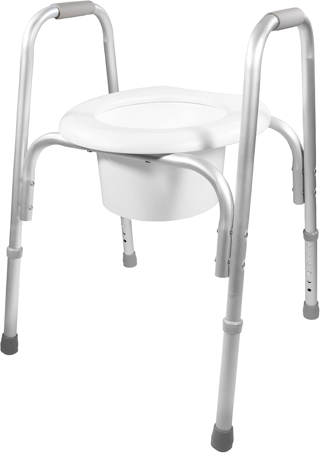 PCP Raised Toilet Seat with Safety Frame, Pre-Assembled Tool-Free, Adjustable Height

