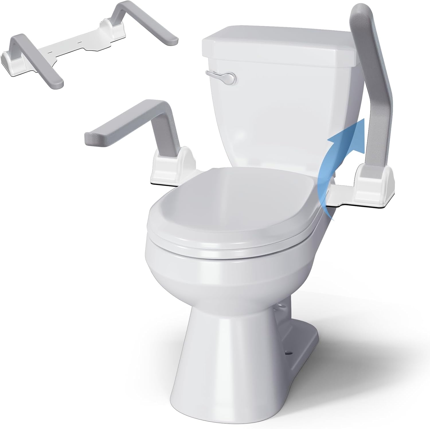 ZEAGUS Toilet Safety Rails, Heavy-Duty Adjustable Toilet Assist Frame, 60° Arms

