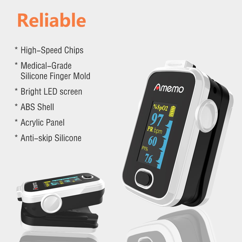 Pulse Oximeter with OLED Display, Fingertip Oxygen Saturation Monitor

