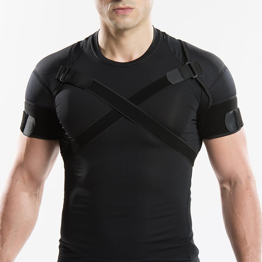 Kuangmi Double Shoulder Support Brace Neoprene Wrap Strap Protector

