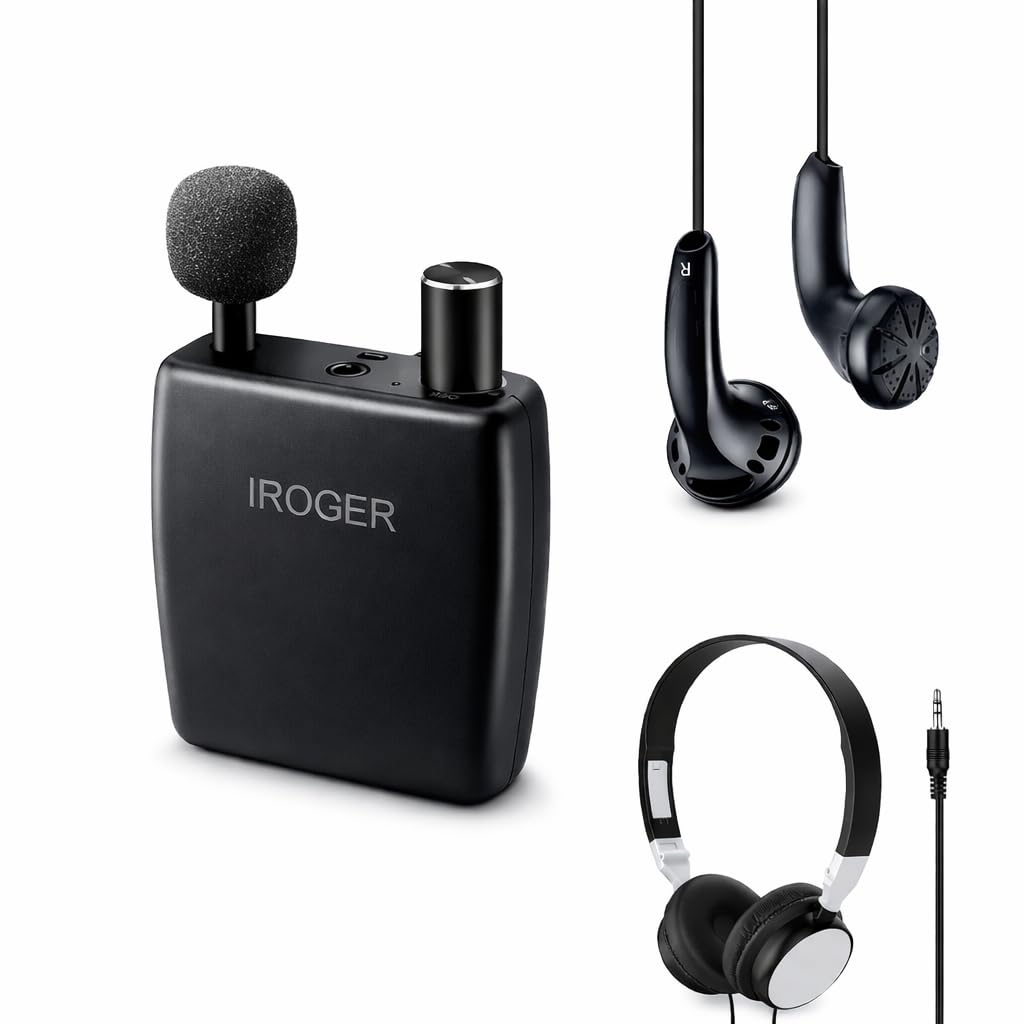 iRoger Personal Sound Amplifier for Seniors, Rechargeable Hearing Aid Headphones

