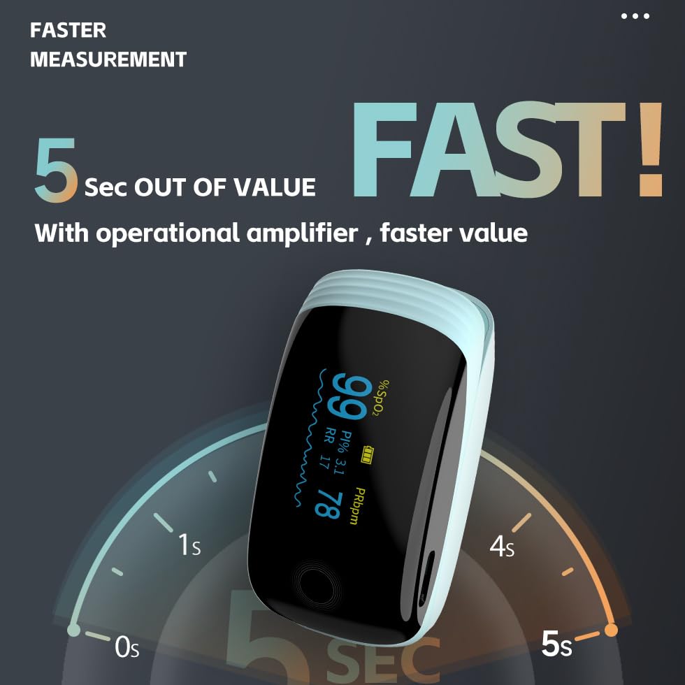 Finger Pulse Oximeter Fingertip Blood Oxygen Saturation Monitor with Lanyard TY07

