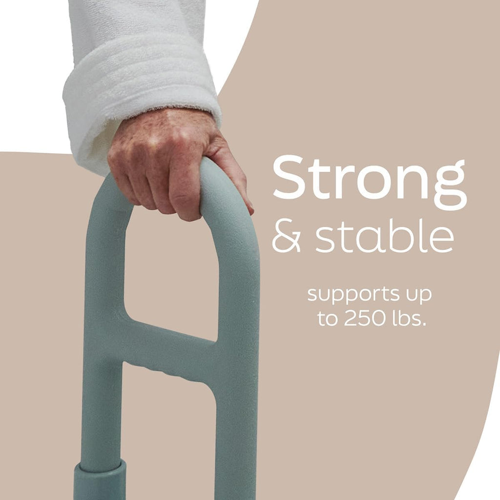 Medline Microban Bathtub Grab Bar, Non-Slip Shower Wall Support Handle

