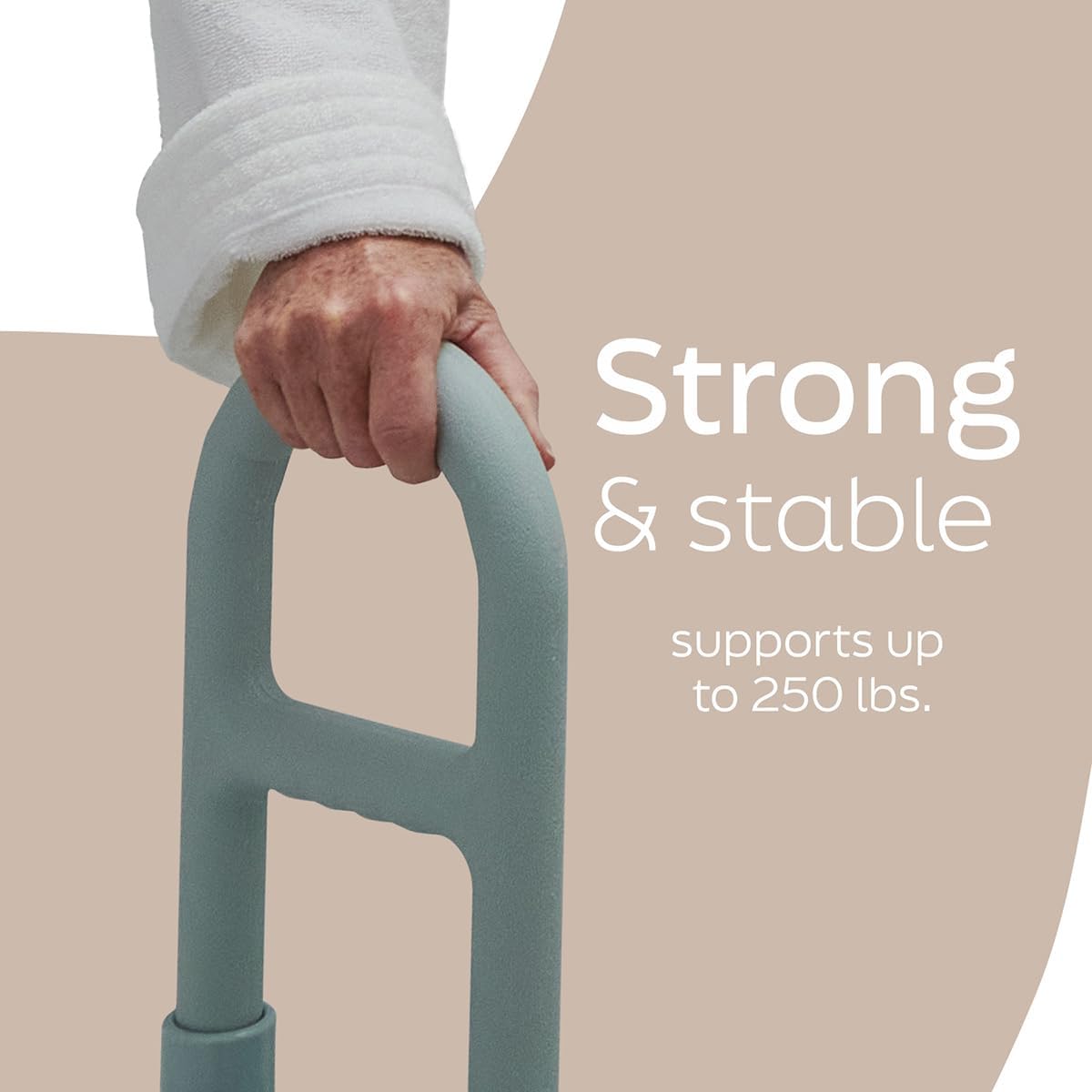 Medline Microban Bathtub Grab Bar, Non-Slip Shower Wall Support Handle

