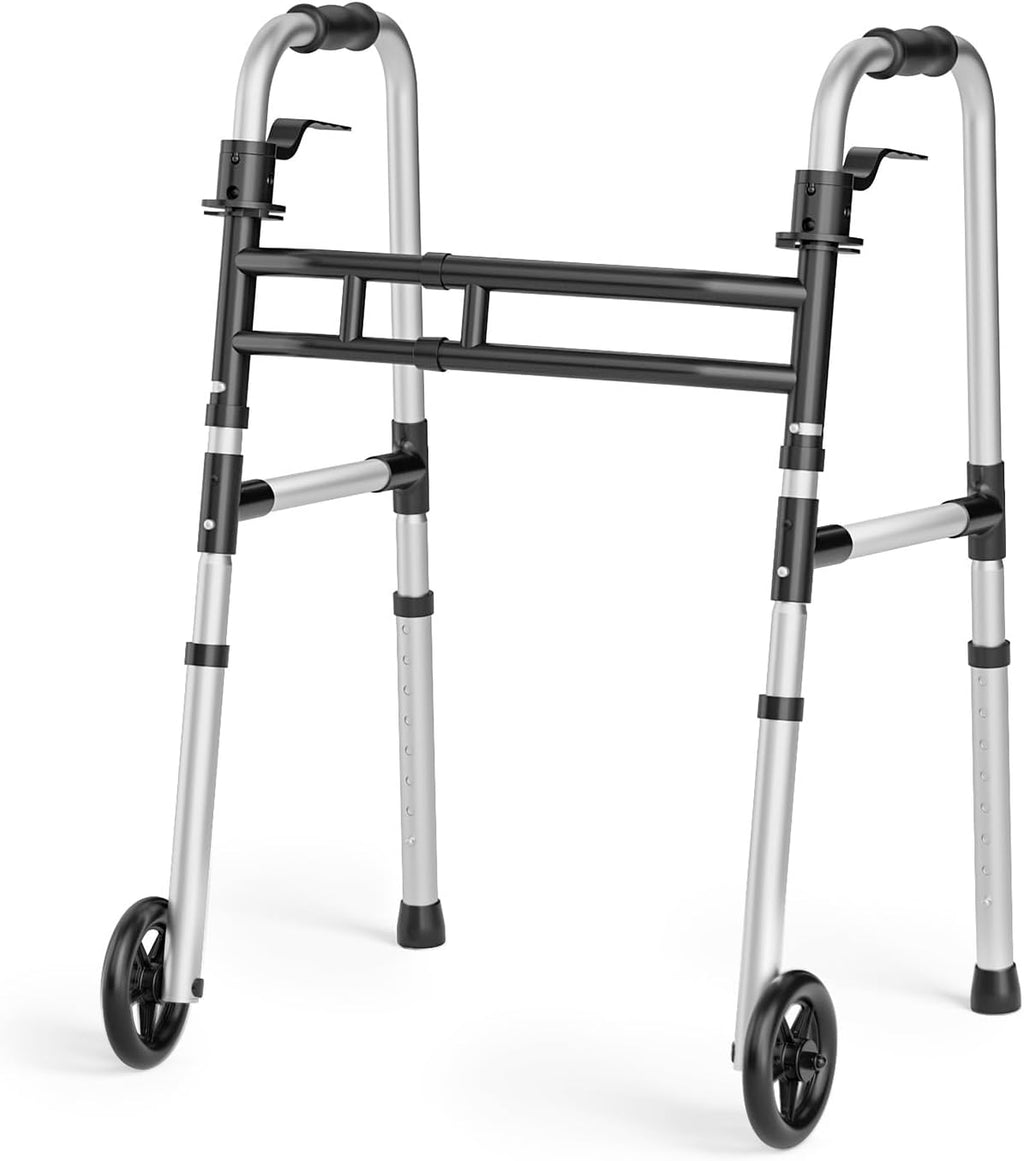Loyoda Folding Bariatric Walker, Lightweight Aluminum 5 in Front Wheels, Adjustable

